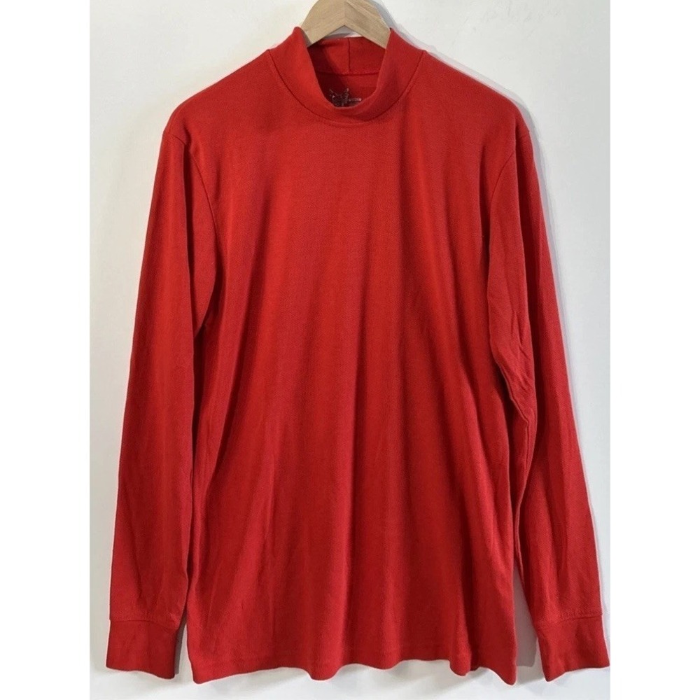 Drifire Flame Resistant Mens Shirt Size Large Long Sleeve Mock Neck Red